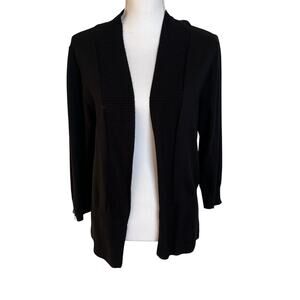 Carmen Marc Valvo Cardigan Women's XL Black Gold Zipper Cuffs Dressy Topper